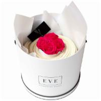 Gift Box With Hot Pink Roses And 100% Cotton Knitted Blanket · Our Premium Preserved Roses along with a beautiful 100% Cotton Knitted Blanket will make her...