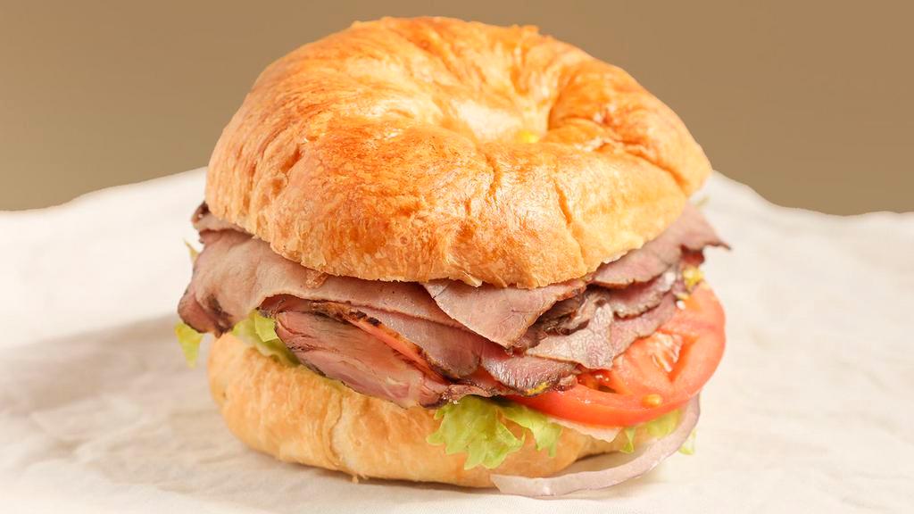 Roast Beef · With cheese, tomato, onion, lettuce, pickles, jalapenos, mayo, mustard, ranch & choice bread