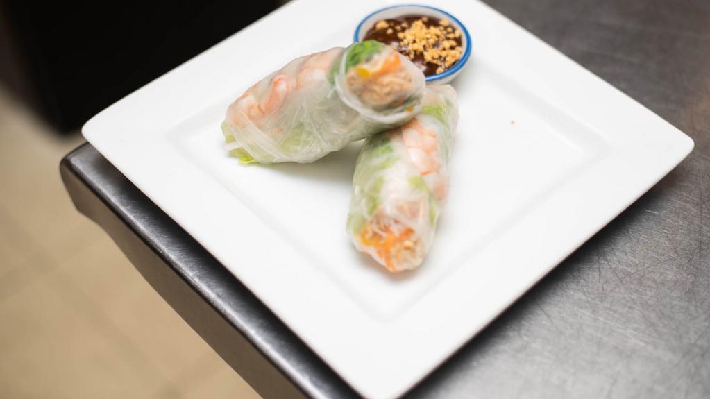 2 Piece Spring Rolls · Hand-wrapped rolls with chicken, shrimp and vegetables.