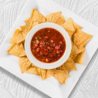 Chips & Salsa · Plain chips with pico de gallo salsa on the side.
