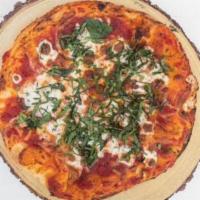 Margarita Senza Italia Pizza · Marinara, fresh mozzarella, finished with fresh basil, and olive oil.