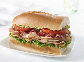 Turkey Bacon Avocado Sandwich · Served on sourdough roll with primo taglio turkey, bacon, avocado, tomato, lettuce, and ranch dressing.