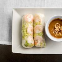 Gói Cuốn · 2 Pork & Shrimp Freshly Rolled Spring Rolls with Traditional Peanut Dipping Sauce.