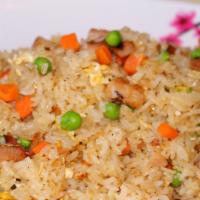 Chicken Fried Rice · Stir-fried vegetables and chicken.