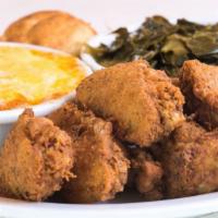 Chicken Wing Dinner · With two sides and cornbread.