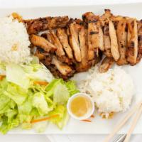Teriyaki​ ​Chicken · Teriyaki​ ​is​ ​broiled​ and served​ ​with​ ​steamed​ ​rice​ ​and​ ​salad.
