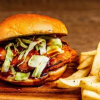 Katsu Sandwich · Crispy chicken katsu served on a toasted bun topped with cabbage and katsu BBQ served with a...