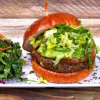 Vegan Love Burger · Mushrooms & Beans House Made Veggie Patty 
Avocado, Shredded Romaine Lettuce, Tomato, House ...