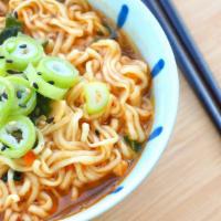 Ramen Noodle Style · enoki mushrom, corn, onion, carrot .