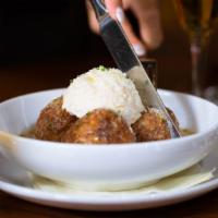 Oven Braised Chicken Meatballs · sheep’s milk ricotta, wild mushroom, truffle.