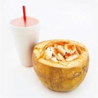 Coco Fresco · this is  fresh coconut we split it and we take out  the food and we prepare it with tajin an...