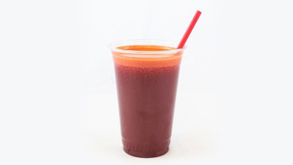 Vampiro · this is a natural juice prepared with orange beetroot carrots with tajin and lemon