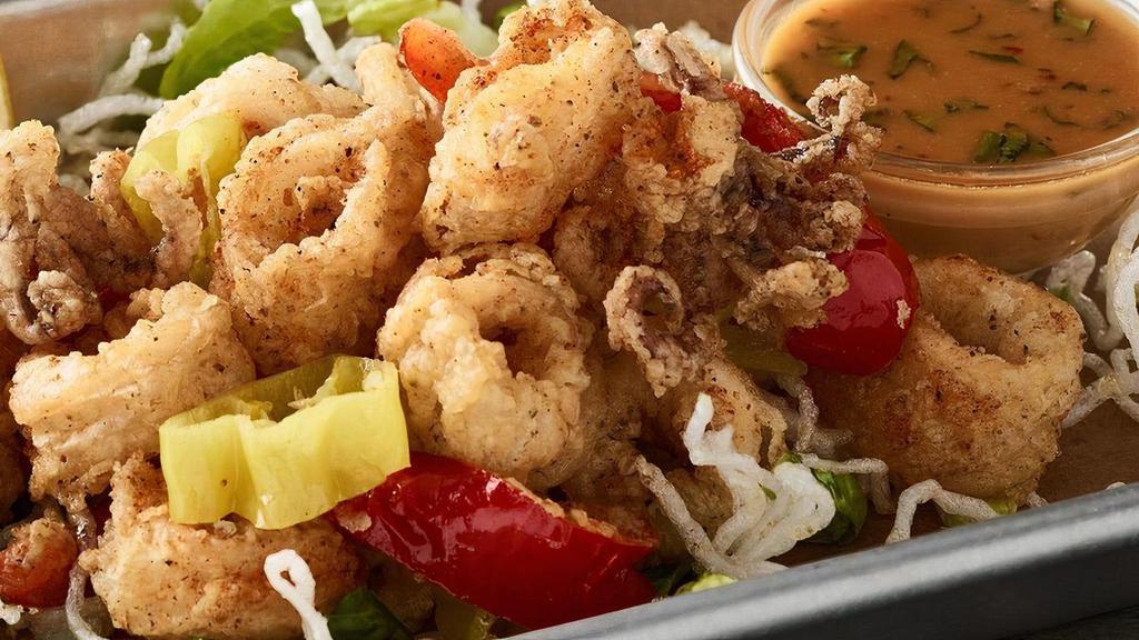 Calamari · fried with peppers and sweet, spicy Asian sauce