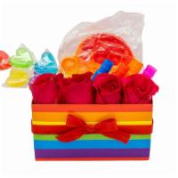 Rainbows · Rainbow Box. Comes with pop it sensory toy, 3 pink roses, 5 pop tube sensory toys and candy ...