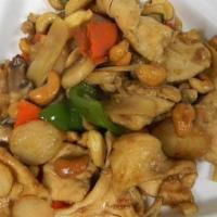 Kung Pao Chicken · Spicy chicken with chili, veggies and peanuts.