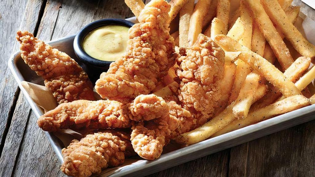 Chicken Tender Basket (4) · Comes with 4 pieces of chicken breast battered and your choice of regular, Cajun or sweet potato fries.