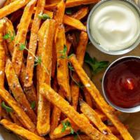 Fries Basket · Comes with your choice of fries and dipping sauce.