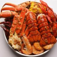 Combo 6 · Includes Crawfish (1 pound), Jumbo Shrimp (1 pound), Snow Crab Cluster (1 pound), Lobster Ta...
