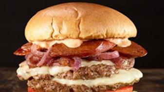 Messi Burger · A double stack of the finest beef, seasoned and seared medium well. Topped with provolone ch...