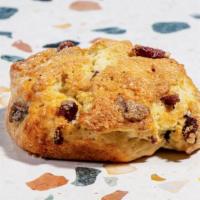 Cranberry Orange Scone · Flaky buttermilk scone with dried cranberries and citrus zest