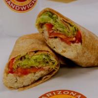 #27 Chicken Caesar Wrap · Chicken mixed with parmesan cheese and Caesar dressing; includes lettuce, tomato and choice ...