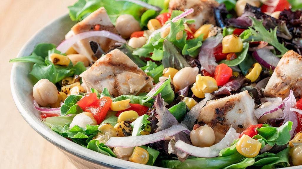 Create Your Own Salad · Greens with your choice of Protein, 4 Ingredients and Dressings