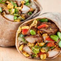 Create Your Own Wrap · Grains with your choice of Protein, 4 Ingredients and Dressings...all wrapped up in a tortilla