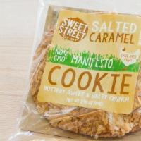 Salted Caramel Cookie · All-natural toffee and white chocolate chunks sit alongside crisp pretzel bites and sea salt...