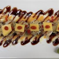 Sunny Roll · Shrimp tempura eel crab meat top tilapia avocado