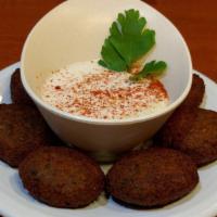 Small Falafel Plate · Deep fried chickpea balls served with a touch of hummus and tahini.