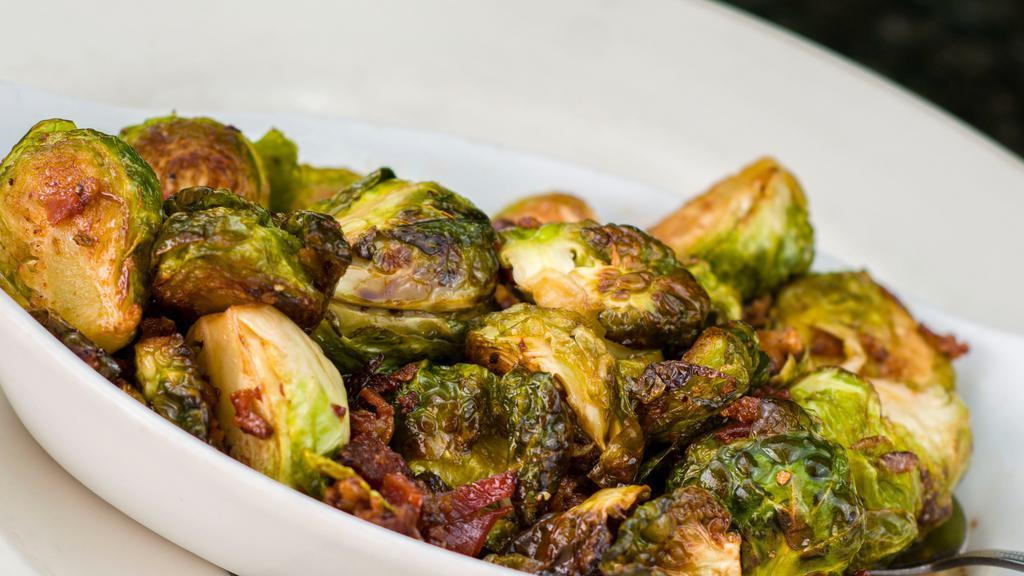 Brussels Sprouts · crispy brussels sprouts + bacon + honey