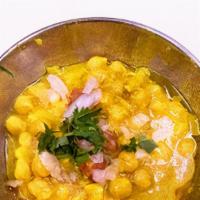 Channa Masala · Garbanzo beans cooked with onion tomatoes and mild spices.