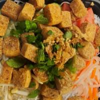 Fried Tofu Noodle Bowl · Spicy.