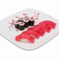 Tuna Platter · Five tuna and tuna roll.

Consuming raw or undercooked meats. Poultry, shellfish or eggs may...