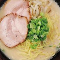 Tonkotsu Ramen · Japanese style ramen. original pork broth; pork chashu garlic bean sprout and green onion