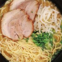 Miso Ramen · Japanese style ramen. original miso broth; pork chashu miso (bean paste) garlic bean sprout ...