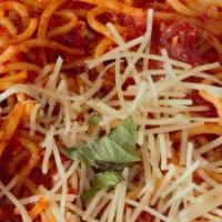Spaghetti Marinara · Spaghetti pasta, tossed with homemade marinara sauce.