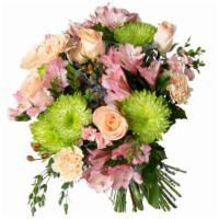 Think Of Me Bouquet · PACKAGE DETAILS
- This handcrafted arrangement of peach flowers is a delicious, refreshing t...