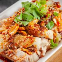  Cold Chopped Chicken With Peanut & Spicy Peanut Sauce /  口水鸡 · 