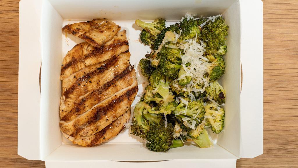 Wood Grilled Chicken Breast  · Wood Grilled Breast . Choice of 2 Sides.