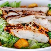 Chicken Caesar Salad · Chicken breast, lettuce, croutons, parmesan cheese.