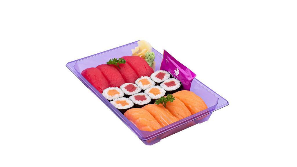 Hosomaki Combo (16 Pcs) · 4 pcs of Tuna Nigiri, 4 pcs of Salmon Nigiri, 4 pcs of Tuna Mini Roll, 4 pcs of Salmon Mini Roll