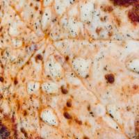 Cheese Pizza (Large Regular Crust) · Tomato sauce, extra four cheese blend and garlic Romano.