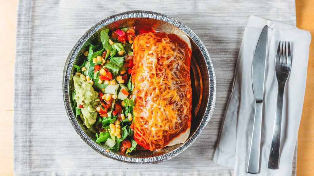 Burrito · Get it enchilada style for free.