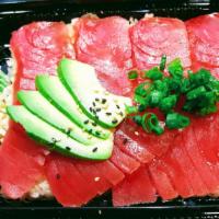 Tuna Bowl · Blue fin tuna sashimi over sushi rice.