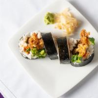 Spider Roll (5 Pieces) · Soft shell crab, avocado, cucumber, crab meat, eel sauce.