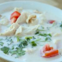 Tomka Kai (Chicken Coconut Soup) · Popular. Chicken, coconut milk, onion, carrot, tomato, mushroom & cilantro.