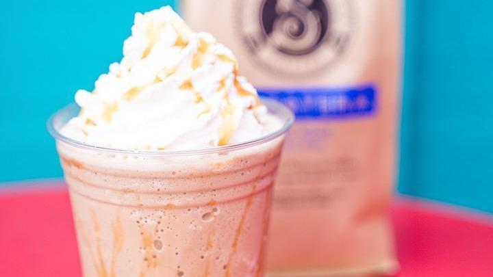 Frappe 12 Oz · Blended coffee drink with whipped cream.