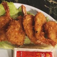 Coconut Shrimp · Deep fried shrimps.