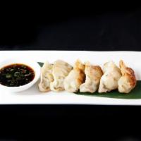 Gyoza · Pan fried pork dumplings